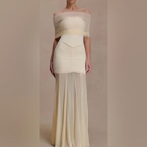 Meshki Strapless Cream Dress